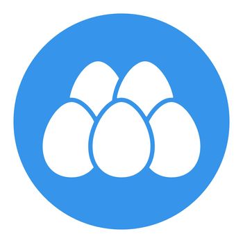 Chicken eggs vector flat white glyph icon. Farm animal sign