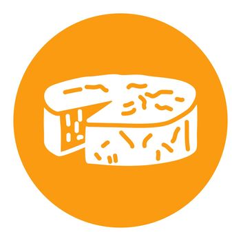 Soft cheese with mold vector flat white glyph icon