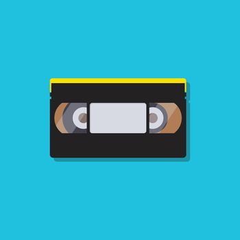 Video cassette tapes in flat style