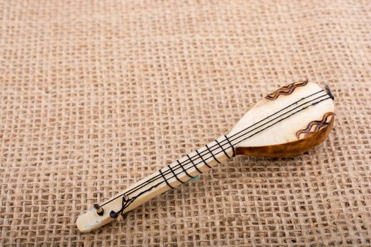 Model of Turkish musical instrument saz 