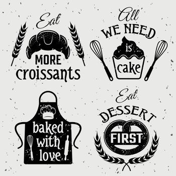 Bakery With Quotes Monochrome Set