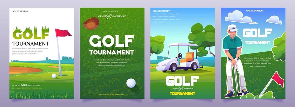 Vector cartoon golf tournament posters