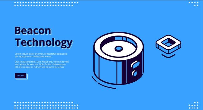 Vector landing page of beacon technology