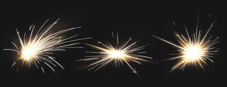 Fire sparks of metal welding, fireworks