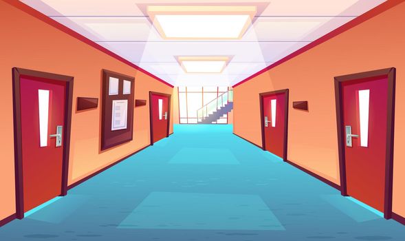 School corridor, hallway of college or university