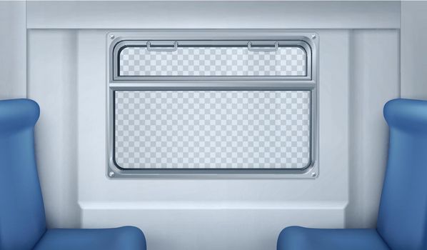 Realistic train or metro wagon interior