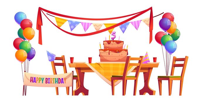 Vector decoration for birthday party outside