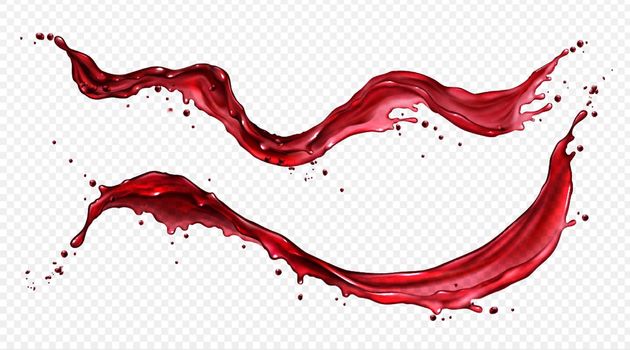 Vector horizontal splash of wine or red juice