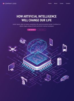 Vector banner of artificial intelligence