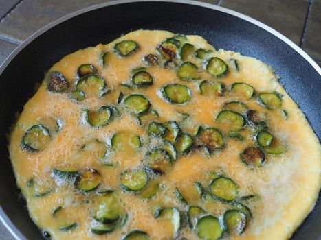 omelette with eggs and courgette