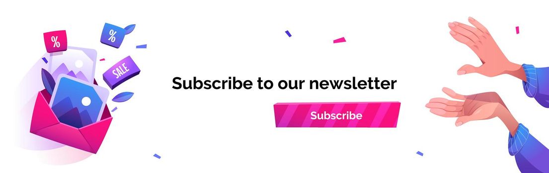 Subscribe to our newsletter cartoon banner, news