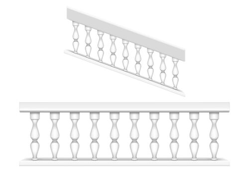 White marble balustrade for balcony and stairs