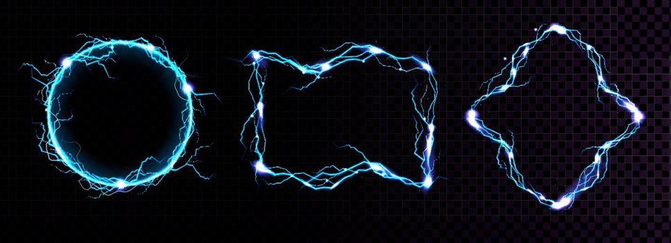 Lightning frames electric blue thunderbolt borders