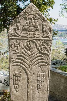 Old stone on the graves in Istanbul