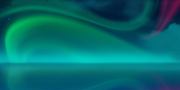Aurora borealis, northern lights in night sky