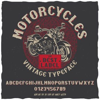 Vintage Label Typeface Motorcycles Poster