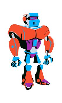 Artificial intelligence robot soldier, cartoon