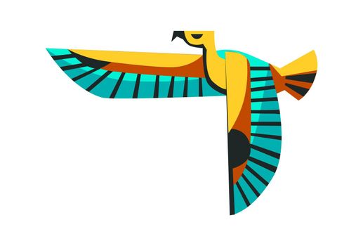 Sacred animal of ancient Egypt, flying falcon