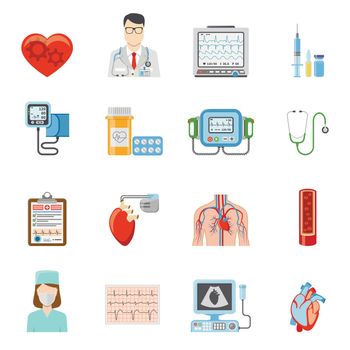 Cardiology Flat Icons Set