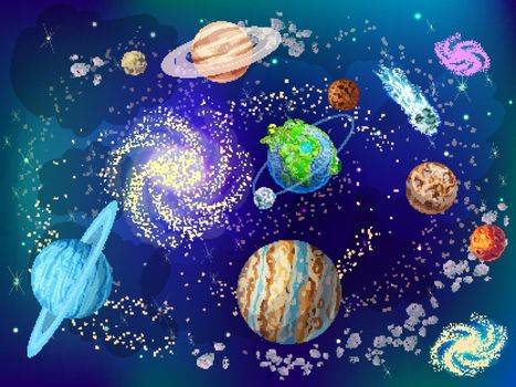 Cartoon Scientific Space Background
