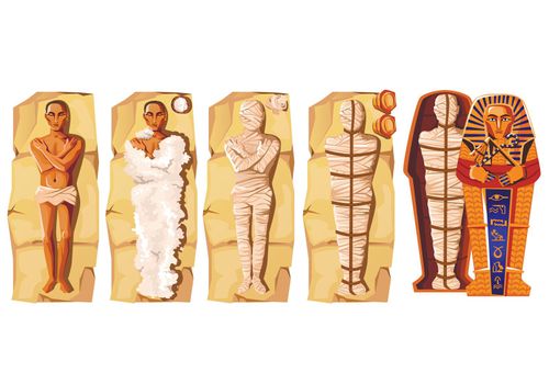 Mummy creation cartoon vector illustration