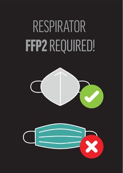 Shop poster - covid prevention - no entry without respirator FFP2
