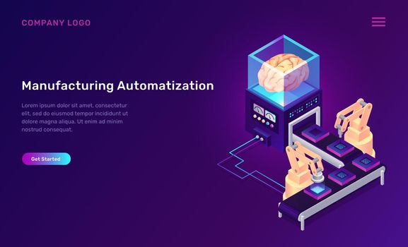 Manufacturing automation isometric concept