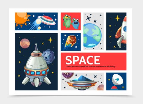 Cartoon Space Infographic Template