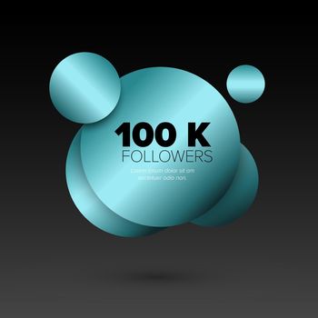 Blue metallic likes or followers new record badge template