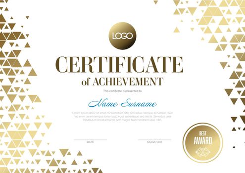 Modern certificate template with triangles