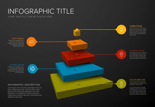 Dark Pyramid Layers infographic template
