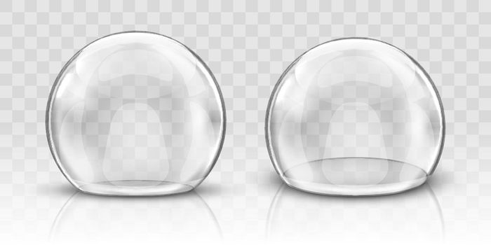 Glass dome or sphere realistic vector
