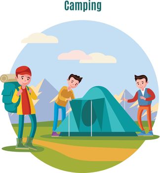 Colorful Camping And Backpacking Template