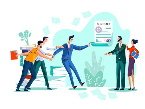 Contract conclusion concept vector illustration