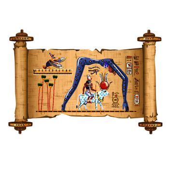 Ancient Egypt papyrus scroll cartoon vector