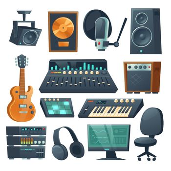 Music studio equipment for sound recording