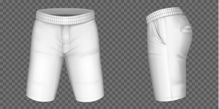 White shorts for men vector mockup, male pants