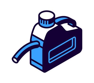 Gasoline canister with nozzle isometric icon,