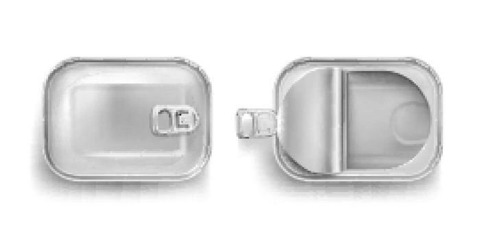 Aluminium tin can for sardine in top view
