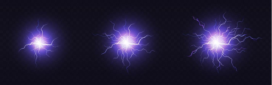 Electric ball, round lightning, blue thunderbolt