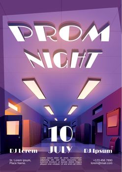 Prom night cartoon poster to graduation party