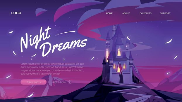 Vector banner of fantasy party, night dreams