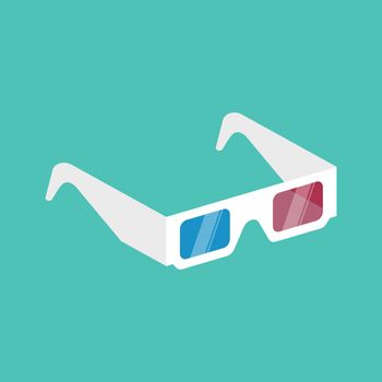 3D cinema glasses isometric