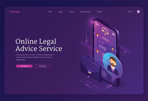 Online legal advice service banner