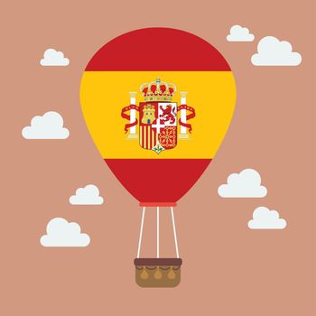 Hot air balloon with Spain flag