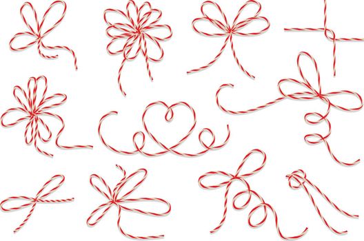Gift twine bows vector set