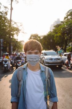 Vietnamese wearing face masks due to the pollution situation in Ho Chi Minh city