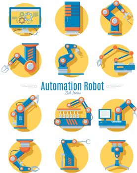 Industrial Robot Icons Collection