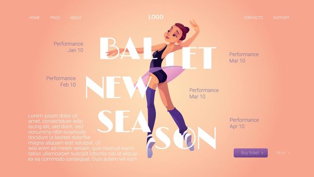 Ballet new season poster with ballerina