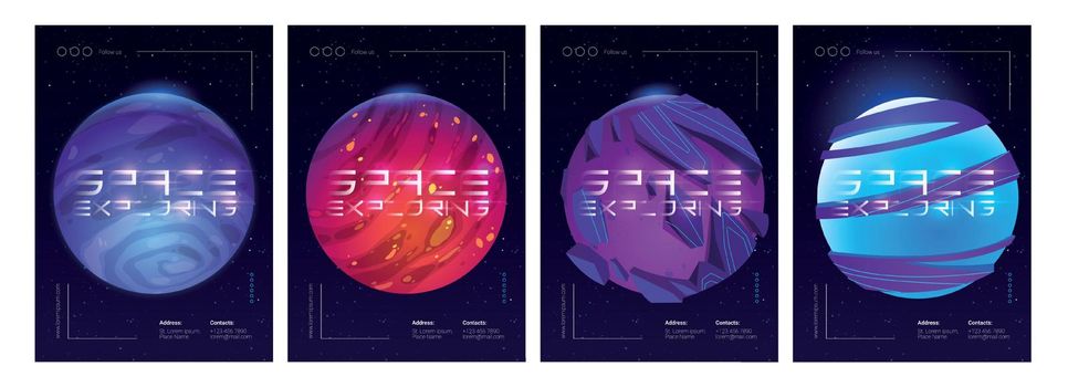 Vector poster of space exploring